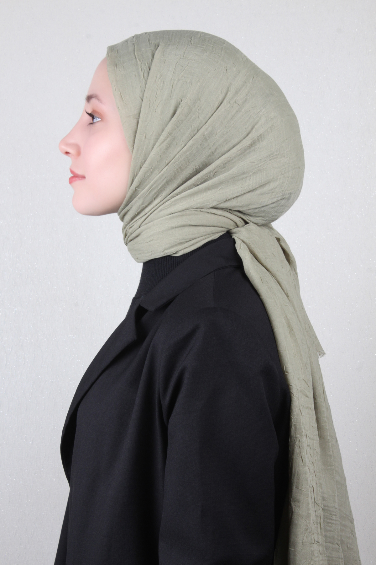 Bambu Kraşlı Şal 2724-129 Çağla Yeşili