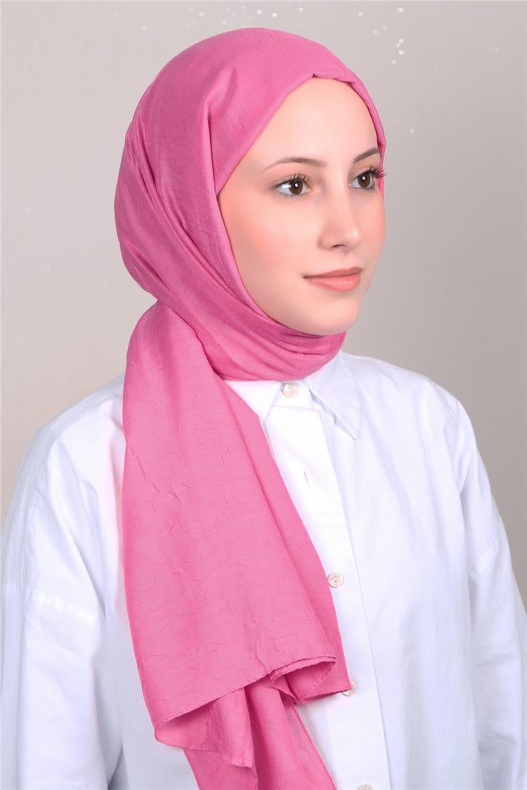 Bambu Kraşlı Şal 2724-146 Şeker Pembe 