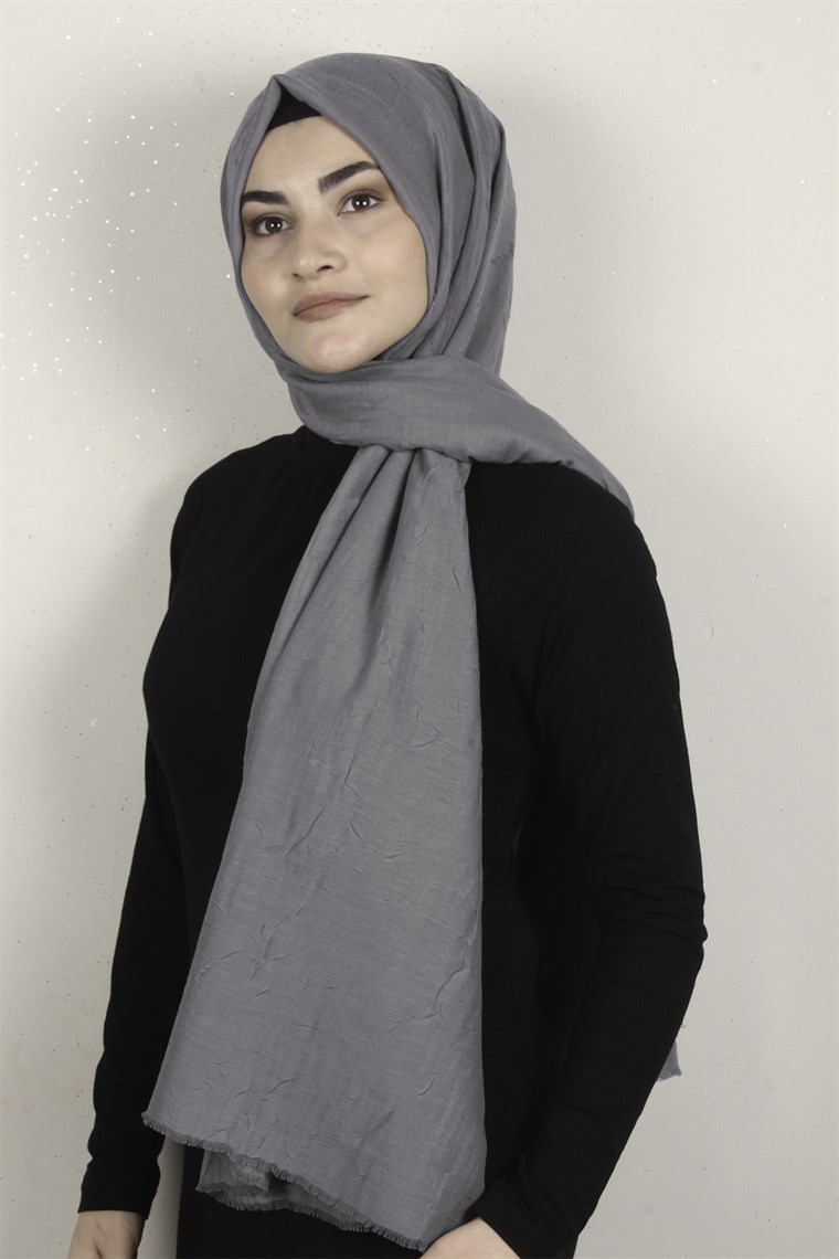 Bambu Kraşlı Şal 2724-16 Kül 