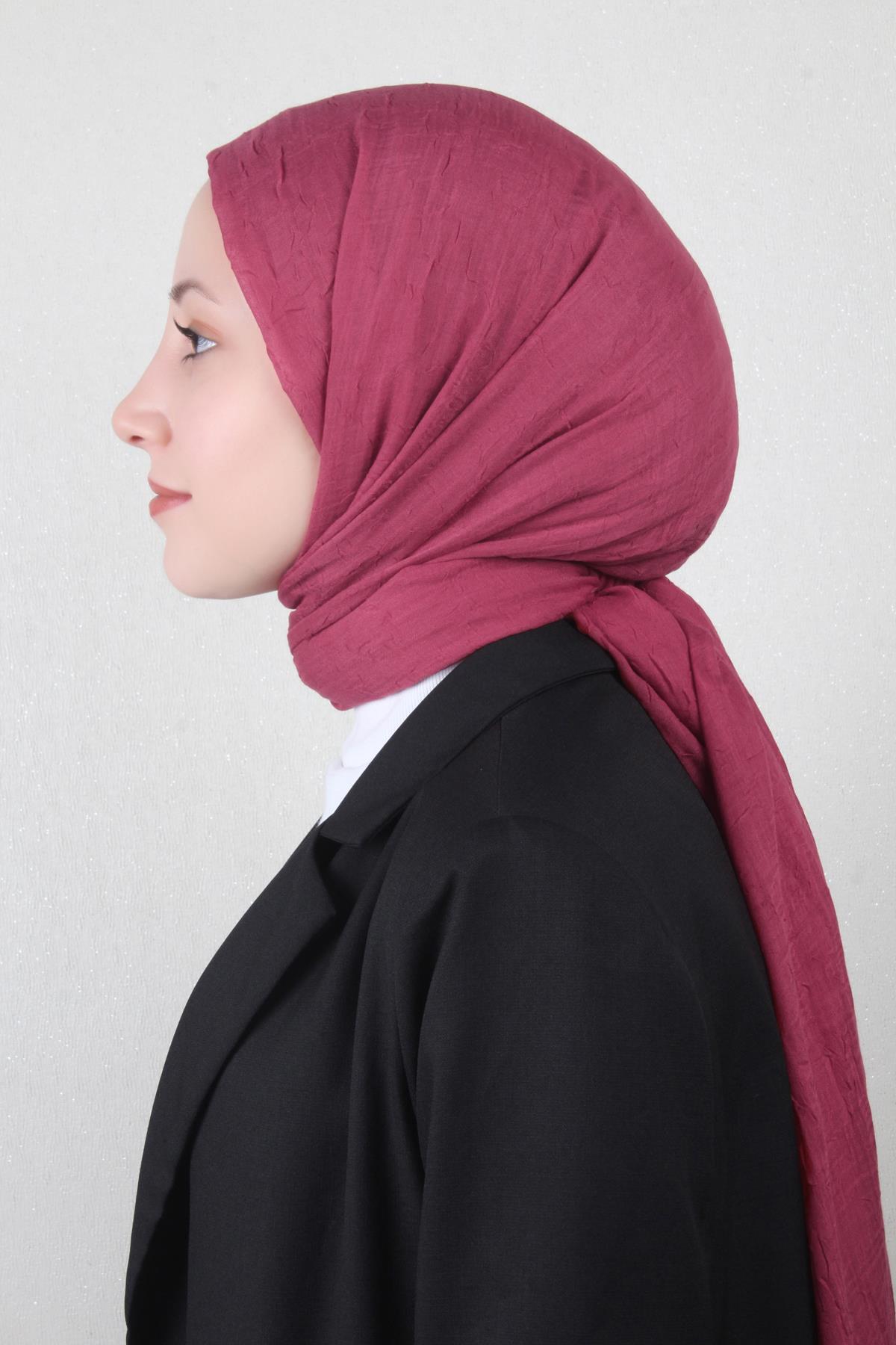 Bambu Kraşlı Şal 2724-30 Vişne Çürüğü