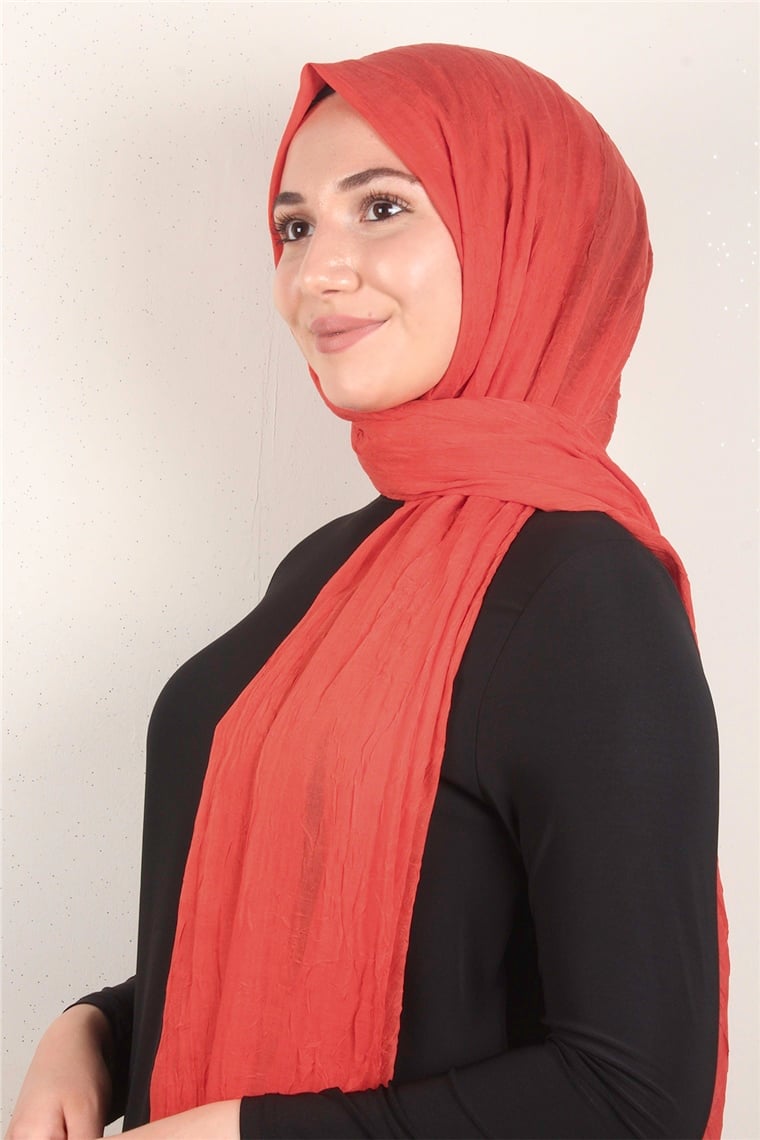 Bambu Kraşlı Şal 2724-39 Mercan