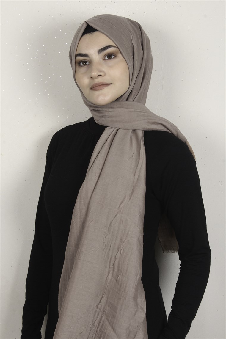 Bambu Kraşlı Şal 2724-4 Sütlü Kahve