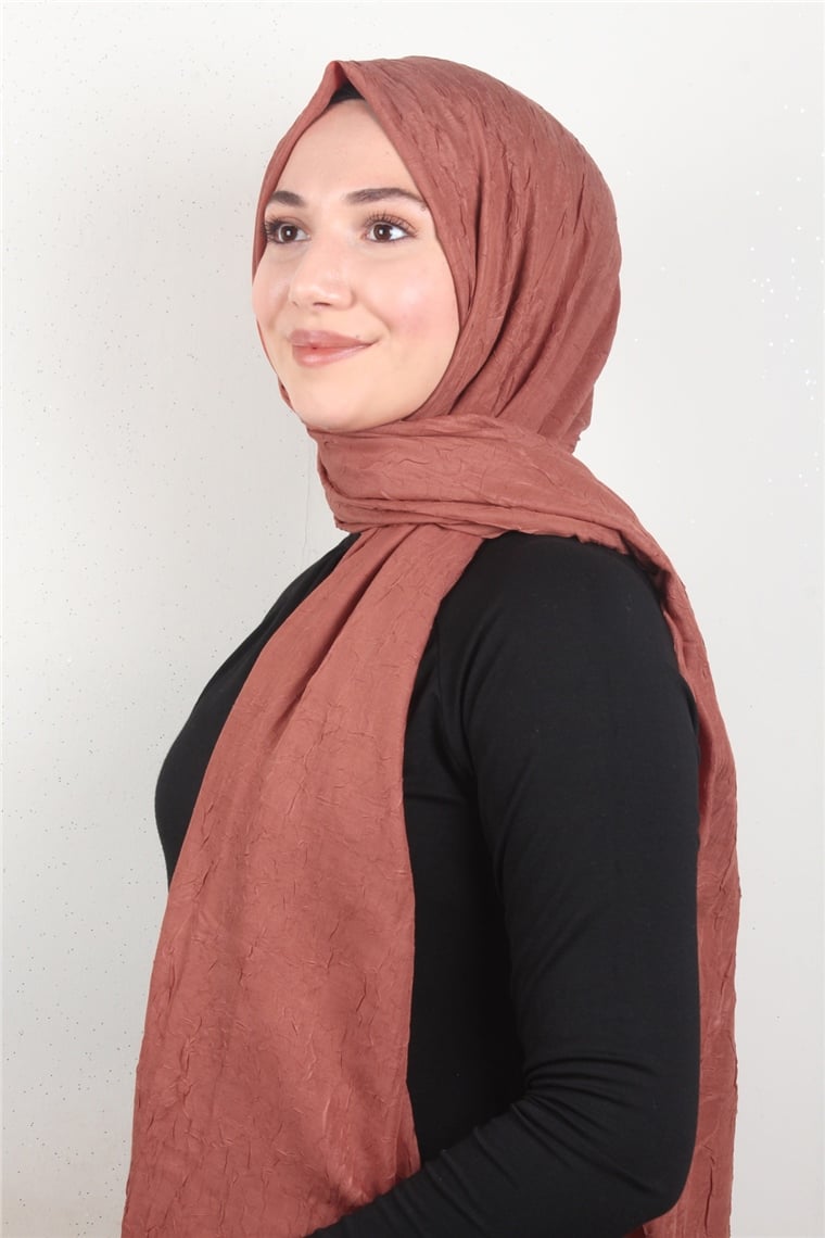 Bambu Kraşlı Şal 2724-52 Kiremit