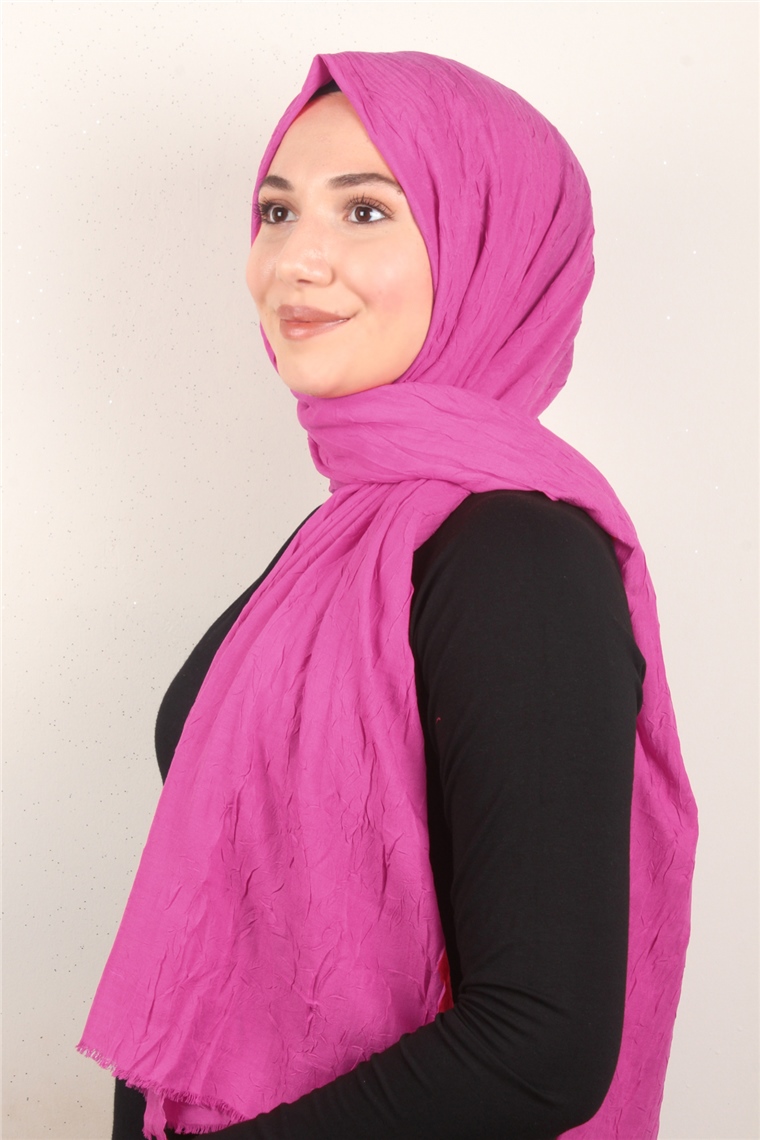 Bambu Kraşlı Şal 2724-55 Fuşya