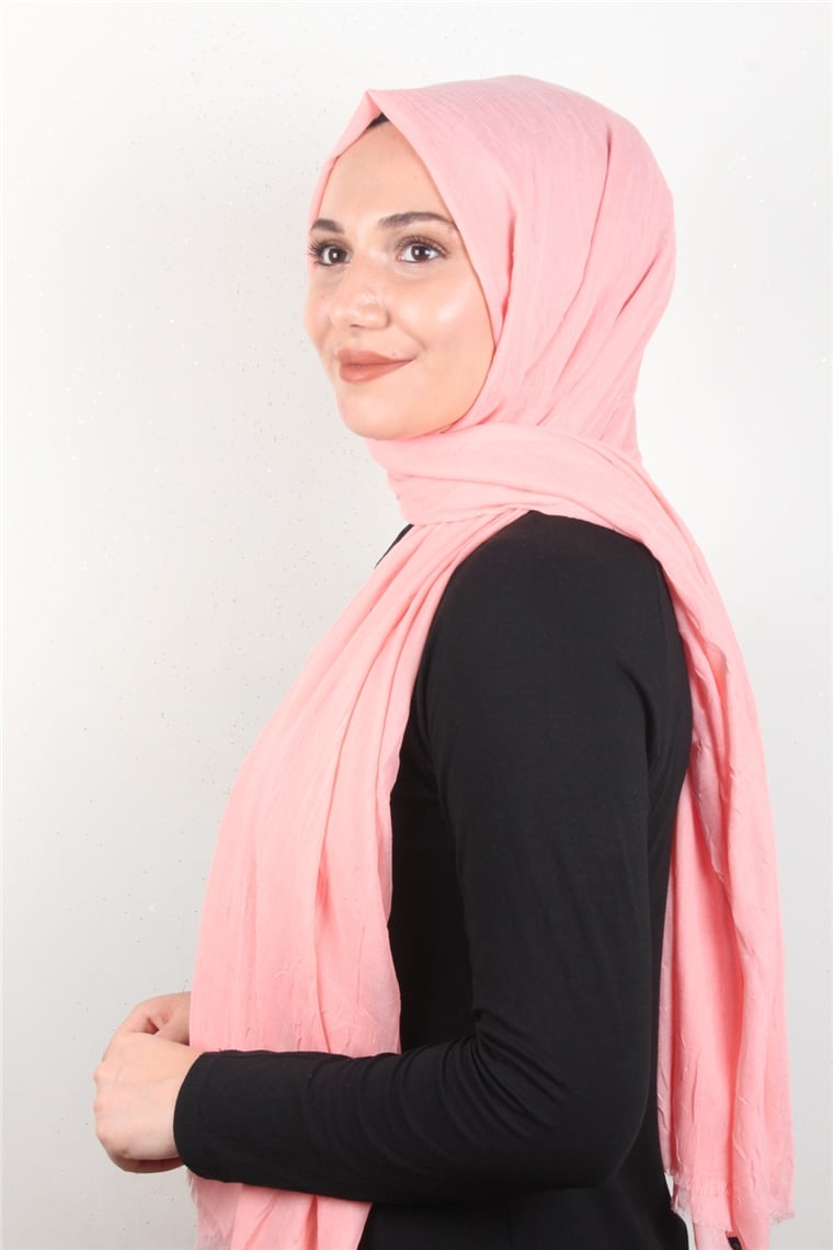 Bambu Kraşlı Şal 2724-66 Şeker Pembe