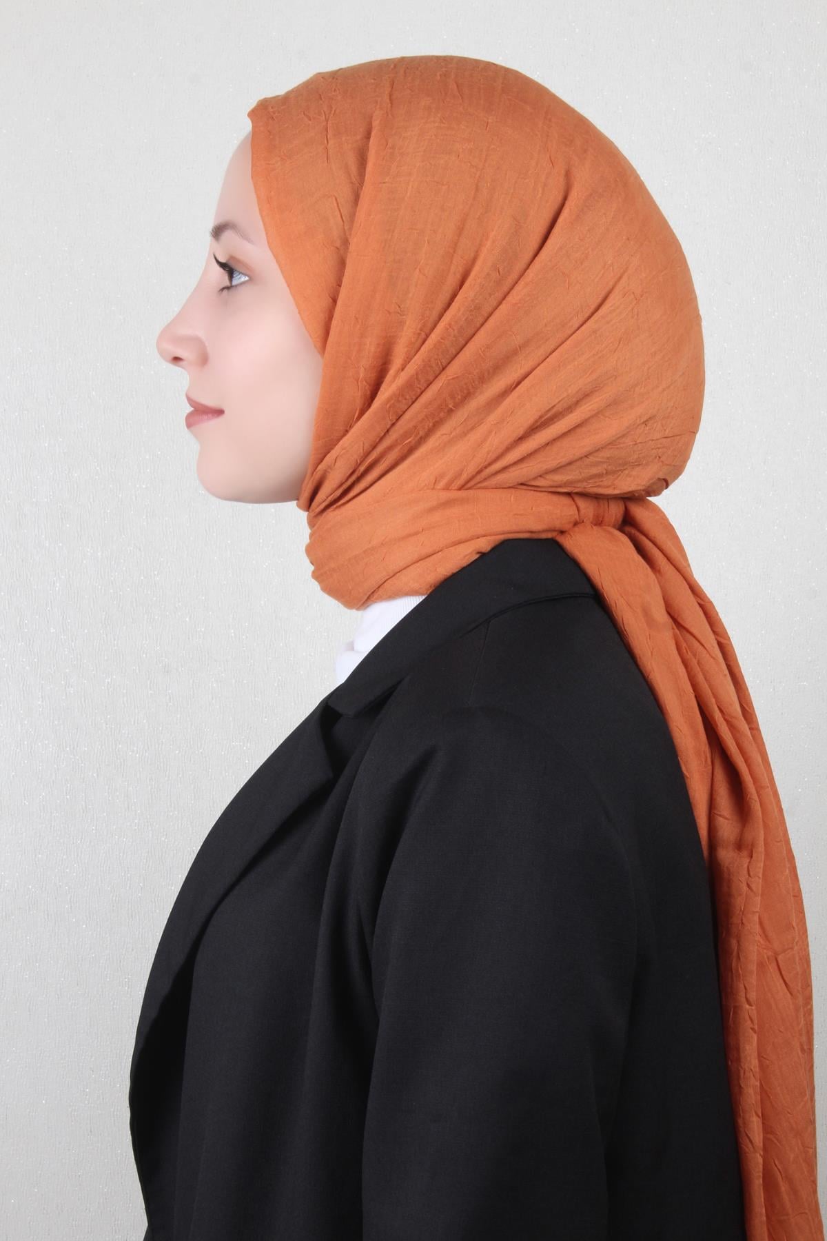 Bambu Kraşlı Şal 2724-67 Turuncu