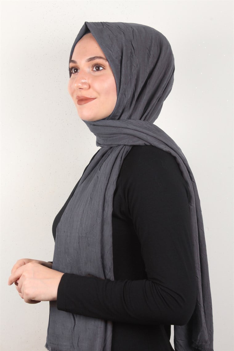 Bambu Kraşlı Şal 2724-79 Antrasit