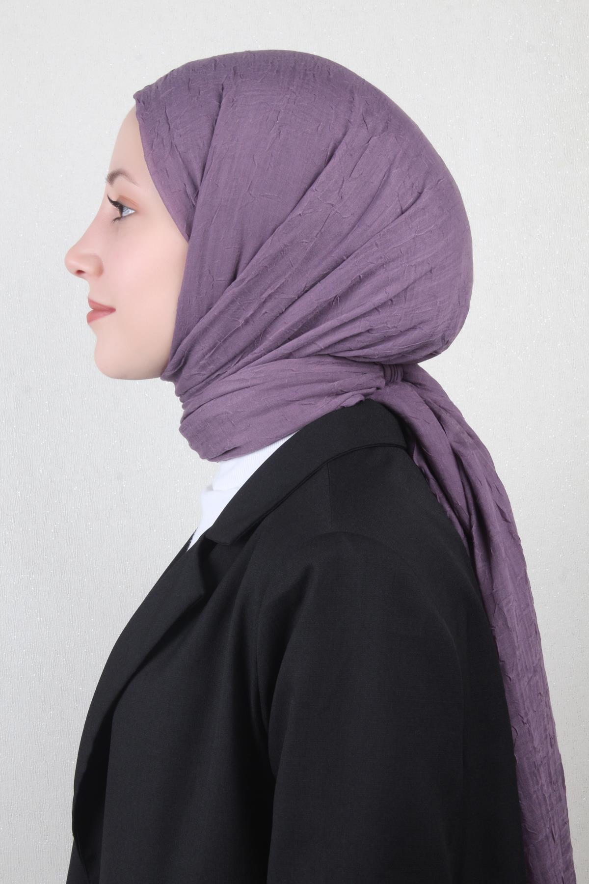 Bambu Kraşlı Şal 2724-84 İncir Moru