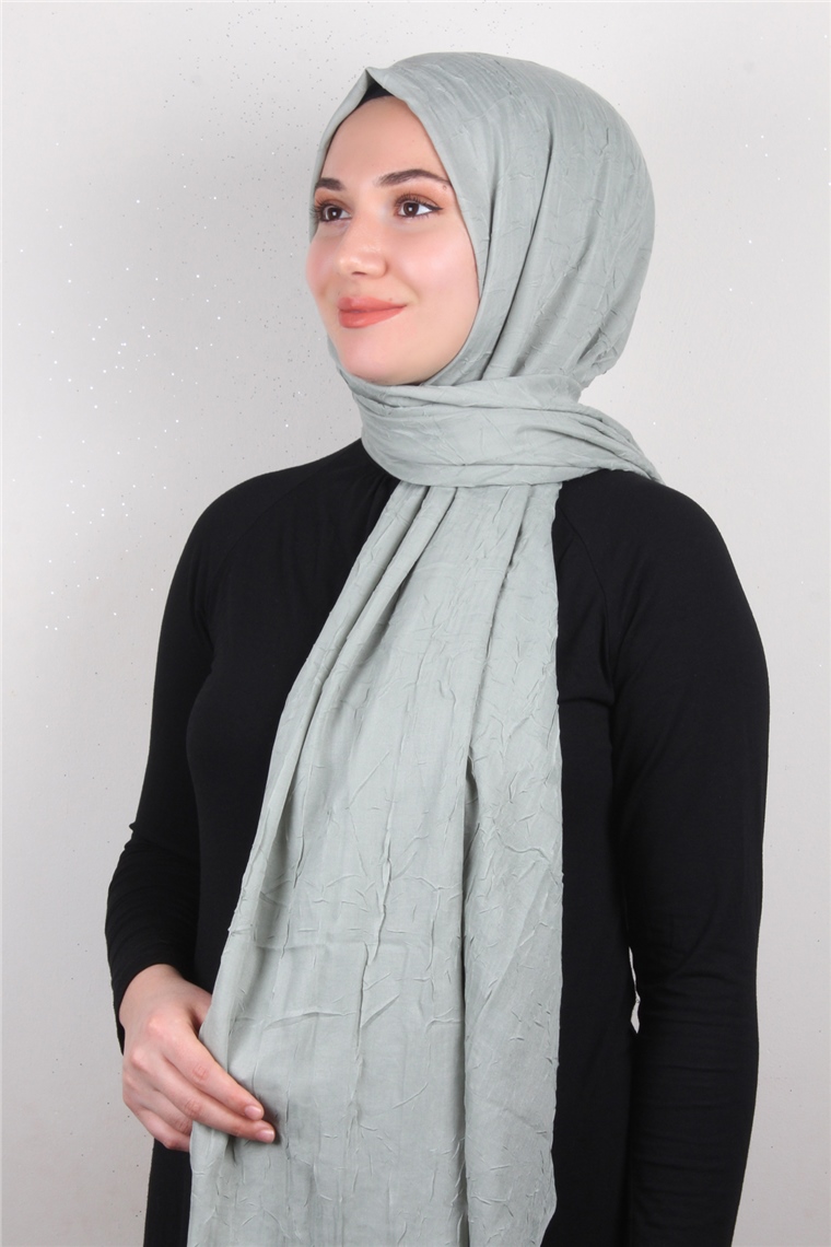 Bambu Kraşlı Şal 2724-89 Mint Yeşili