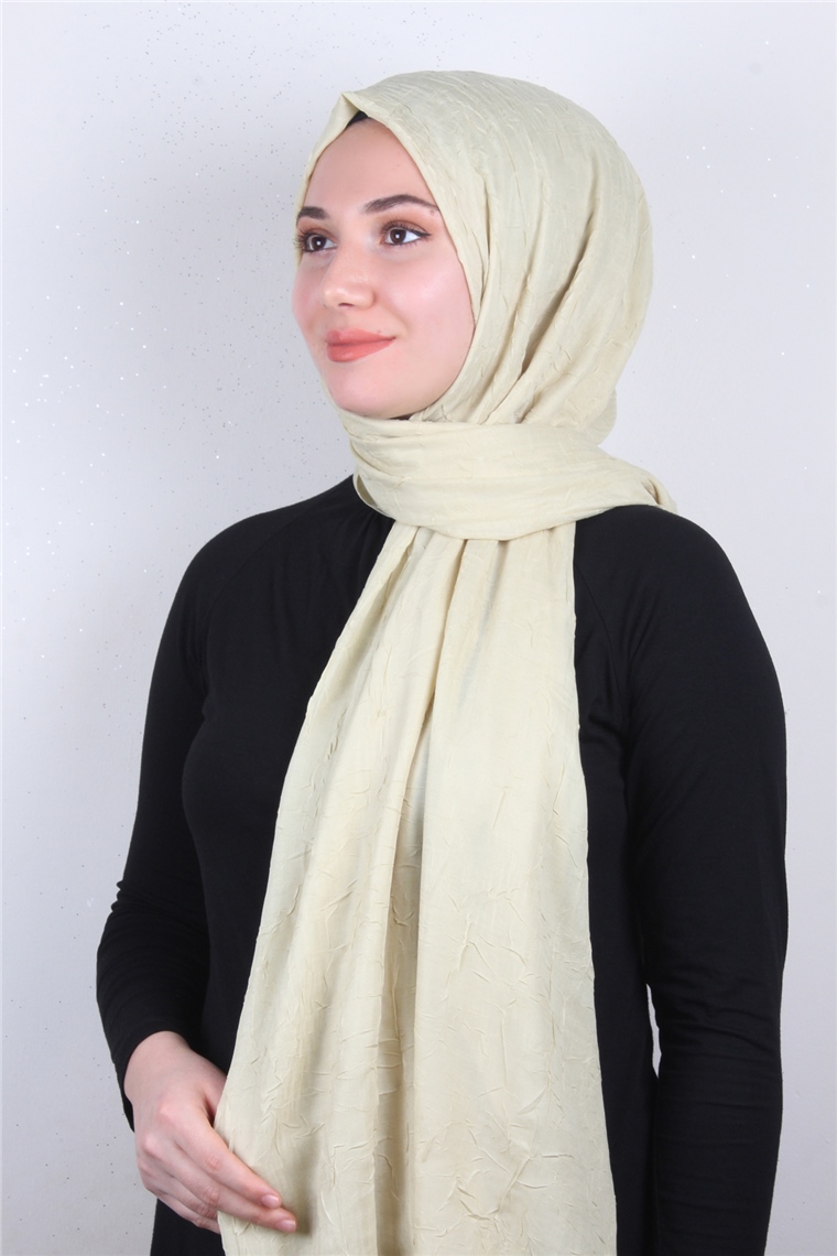 Bambu Kraşlı Şal 2724-92 Fil Dişi Rengi