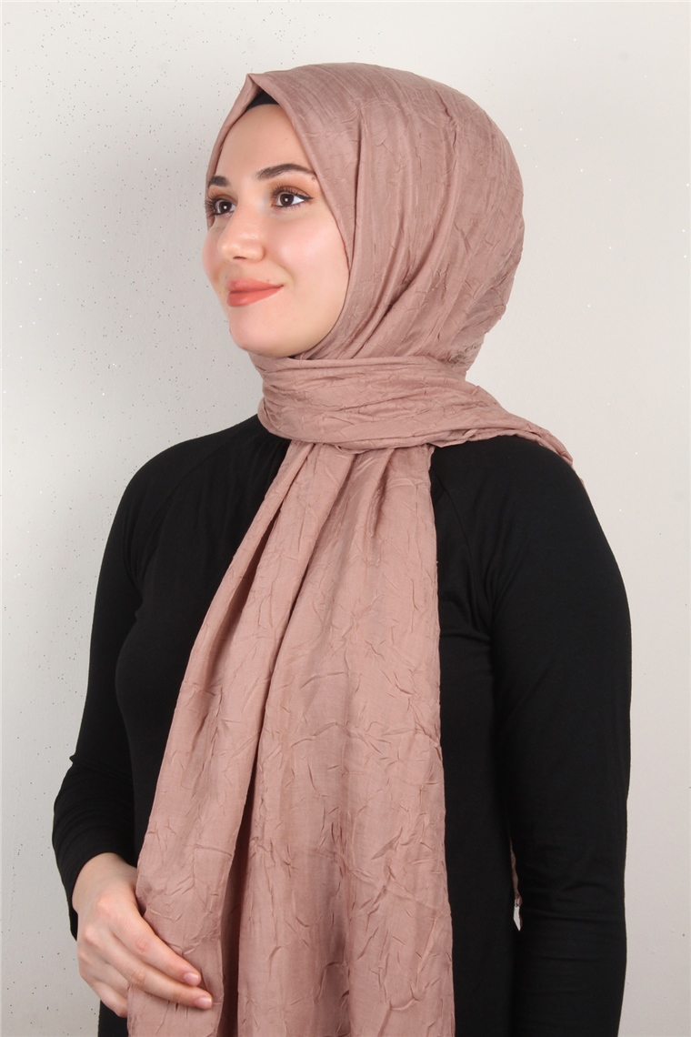 Bambu Kraşlı Şal 2724-95 Koyu Pudra