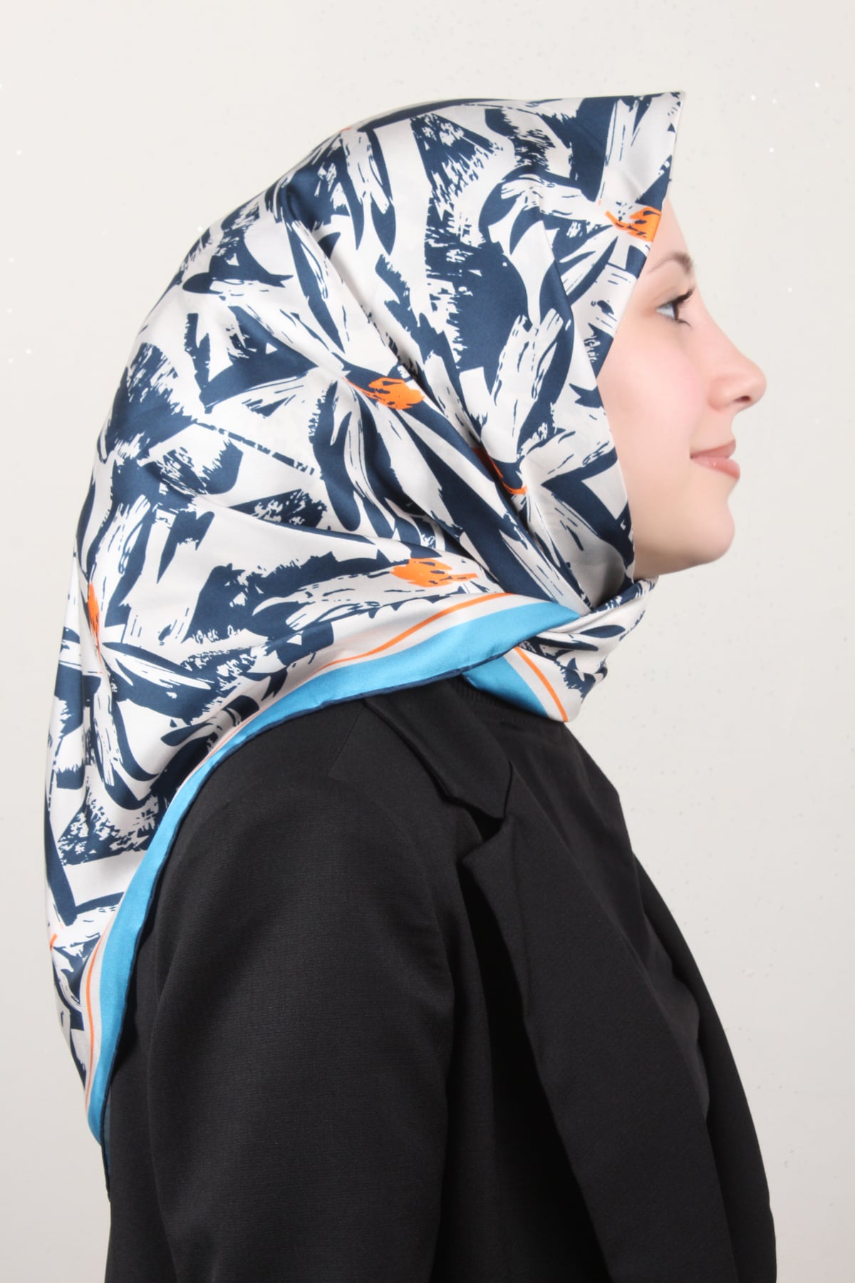 Belli Twil İpek Eşarp 4014-80 Lacivert