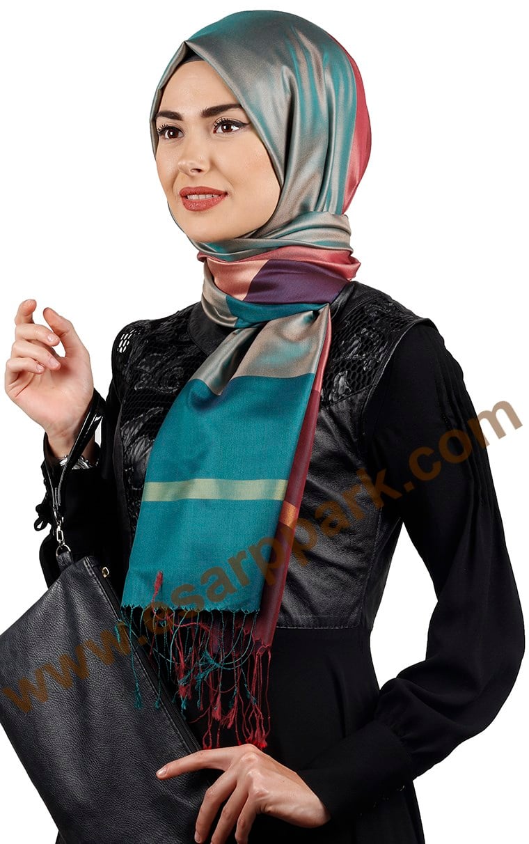 Bordürlü İpek Şal 108-5