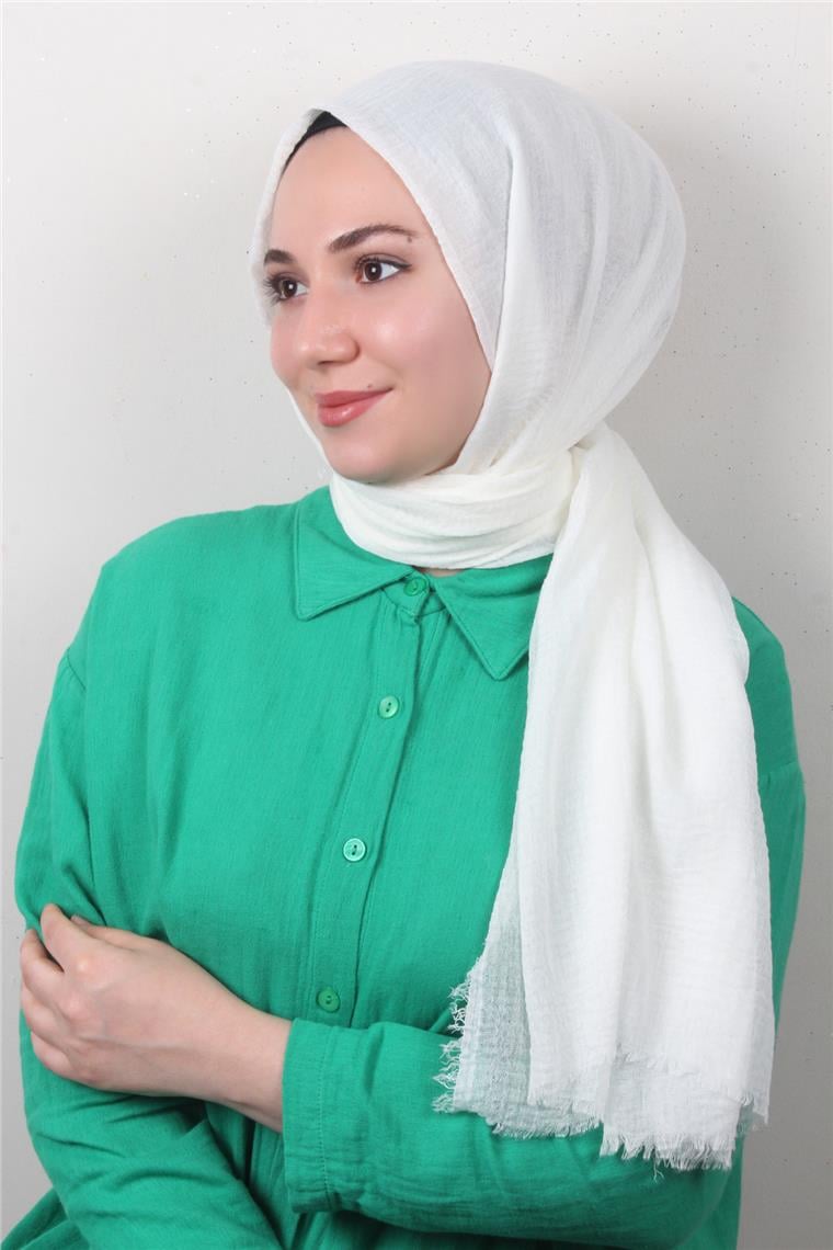 Bürümcük İnce Şal 3093-2 Ekru