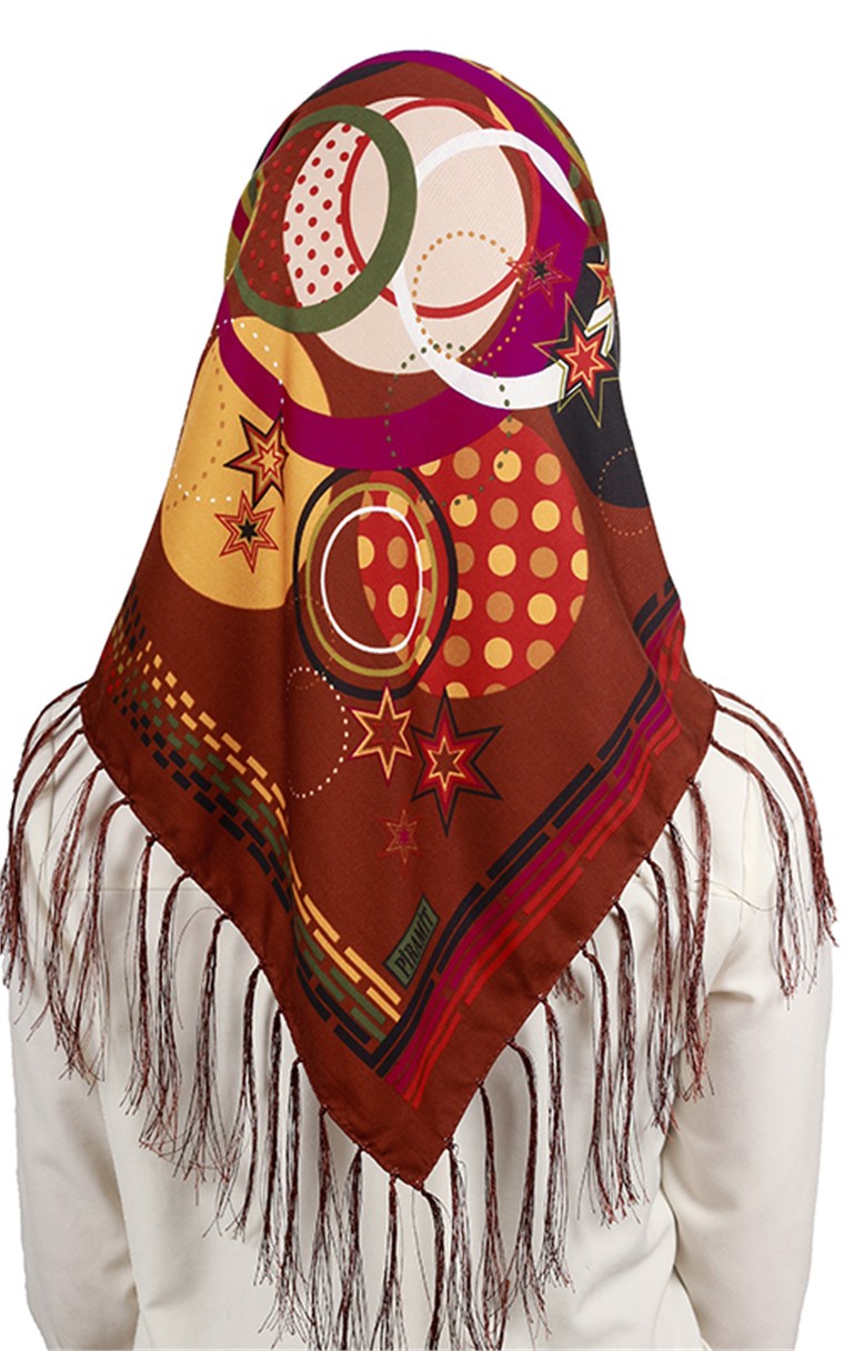 111-0019-02 PİRAMİT PÜSKÜLLÜ EŞARP