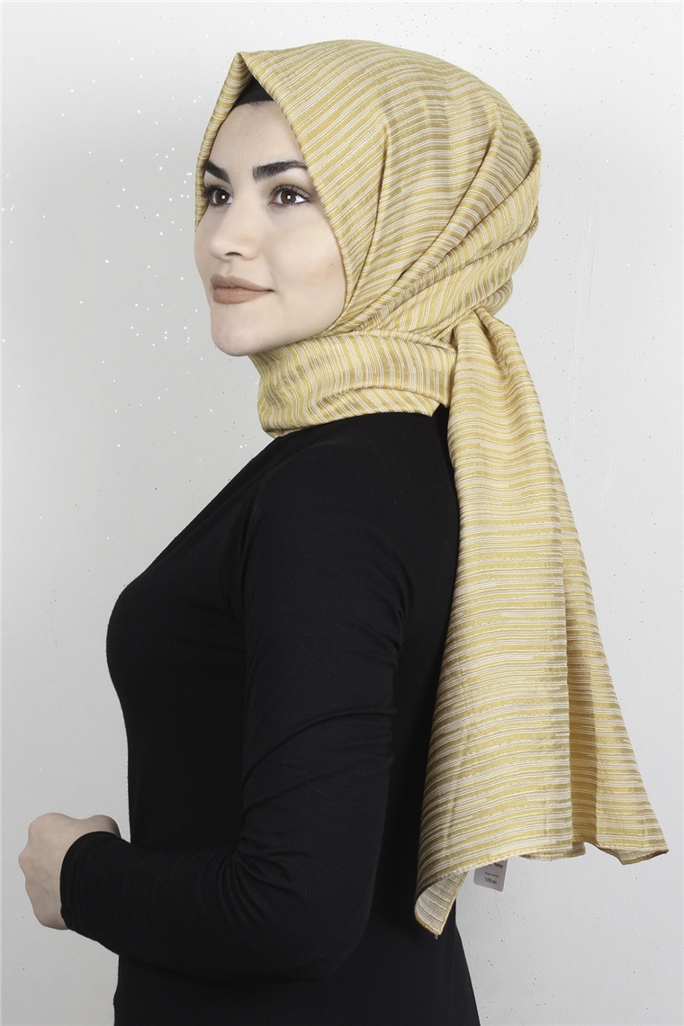Çizgili Royal Şal 1497-10 Sarı
