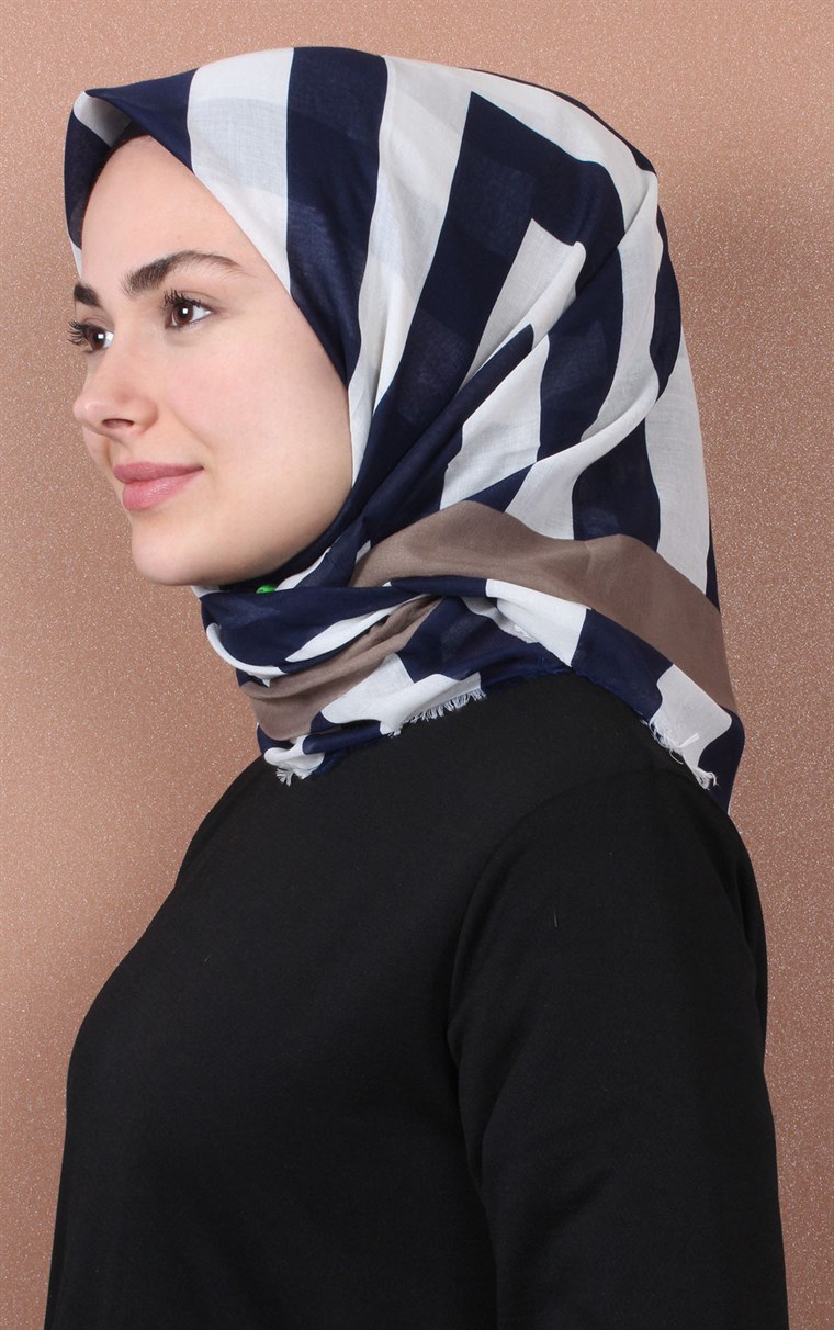 Coton Kare Eşarp 1207-28