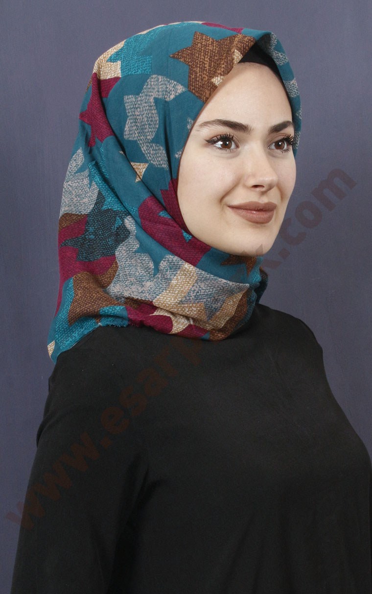 Coton Kare Eşarp 1207-3