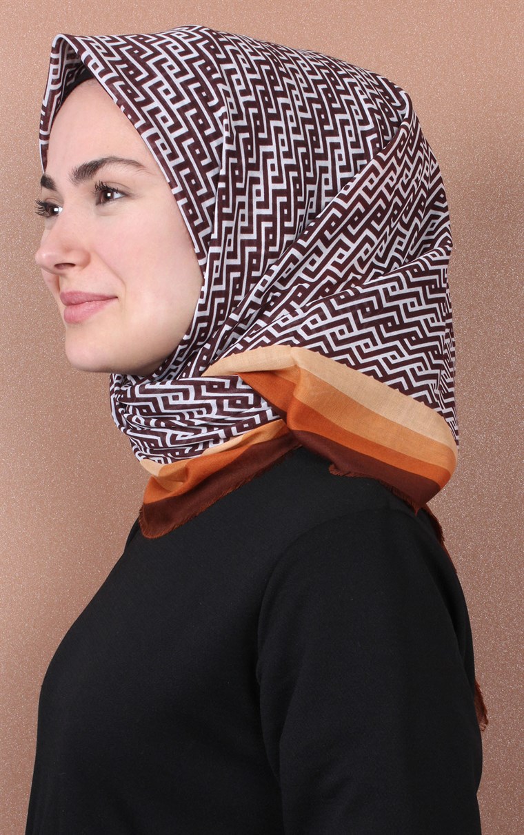 Coton Kare Eşarp 1207-41