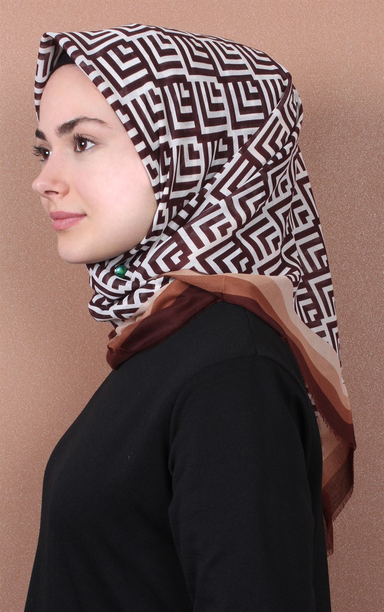 Coton Kare Eşarp 1207-44