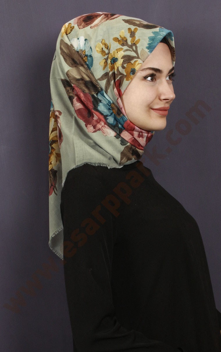 Coton Kare Eşarp 1207-54