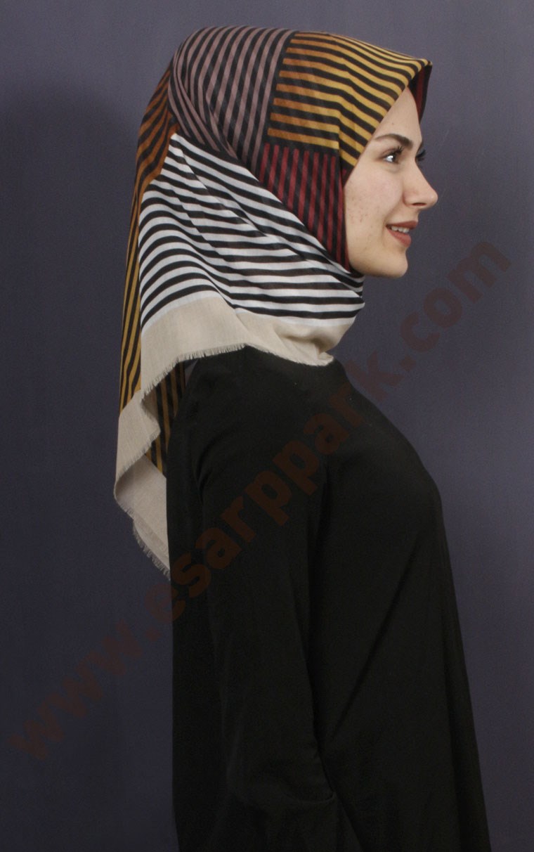 Coton Kare Eşarp 1208-17