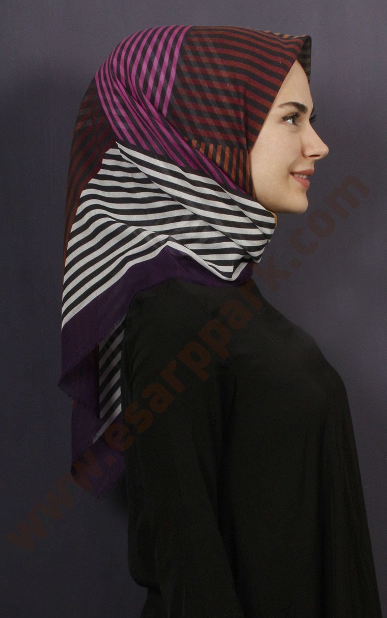 Coton Kare Eşarp 1208-5
