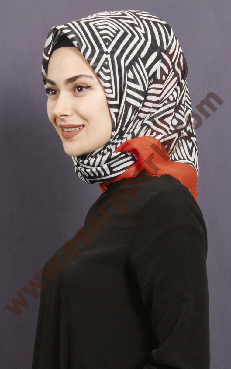 Coton Kare Eşarp 1209-8