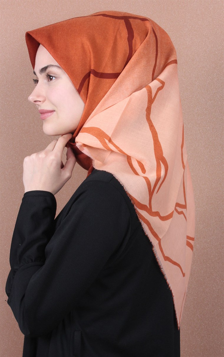 Coton Kare Eşarp 1212-12