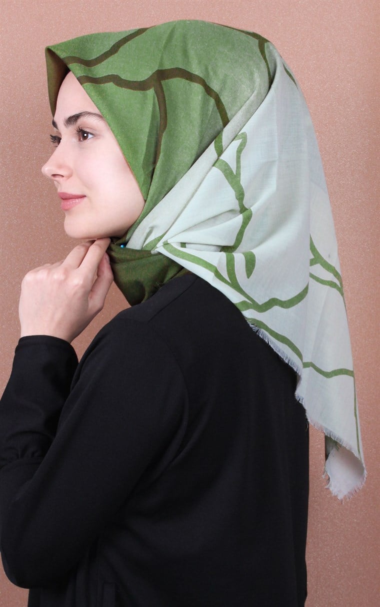 Coton Kare Eşarp 1212-2