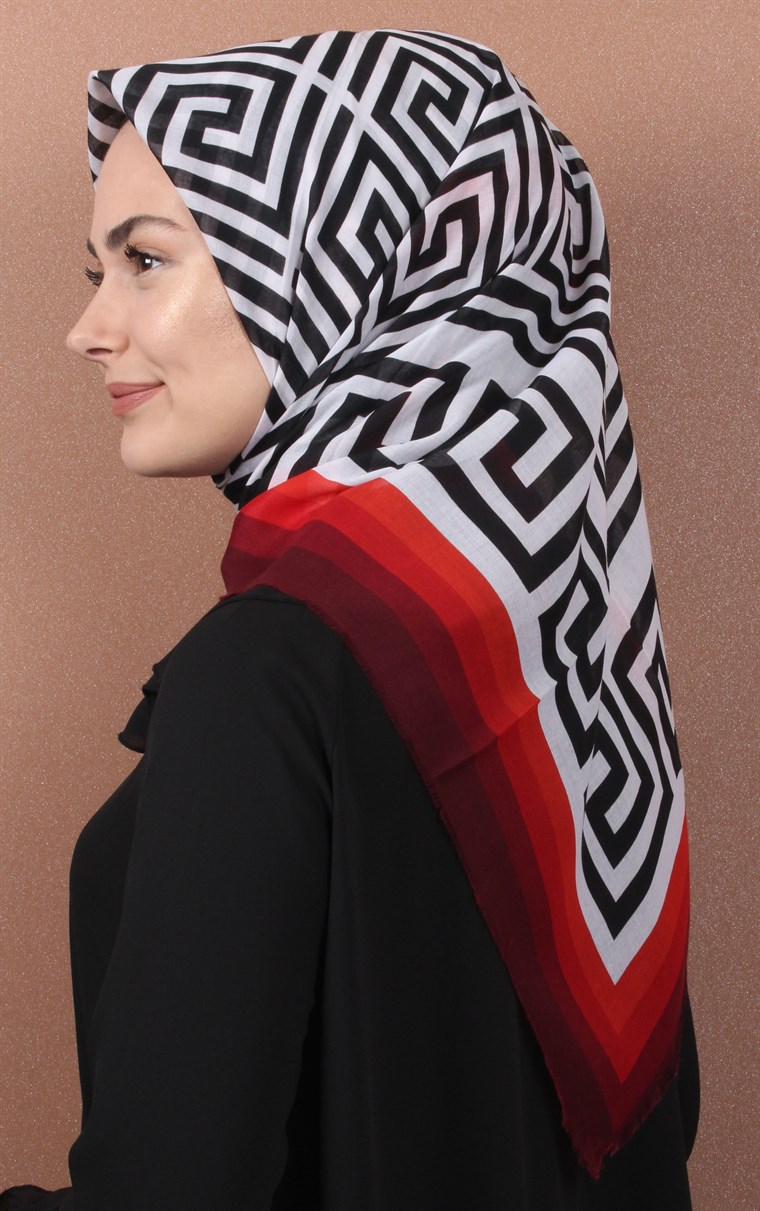 Coton Kare Eşarp 1212-7