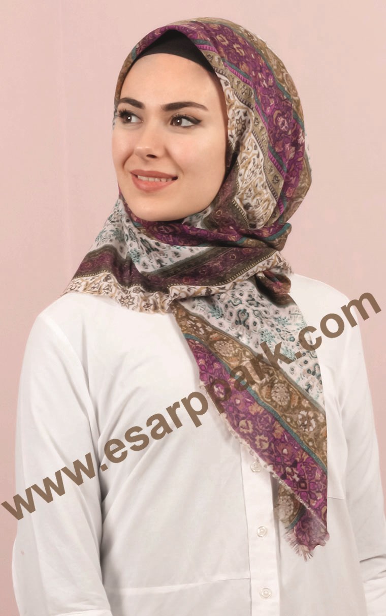 Coton Kare Eşarp 1214-44