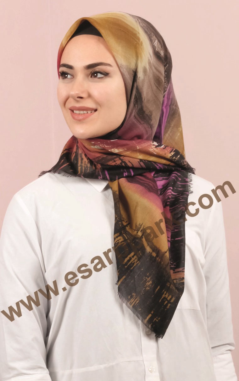Coton Kare Eşarp 1214-54