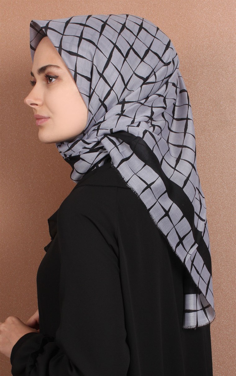 Coton Kare Eşarp 1214-55