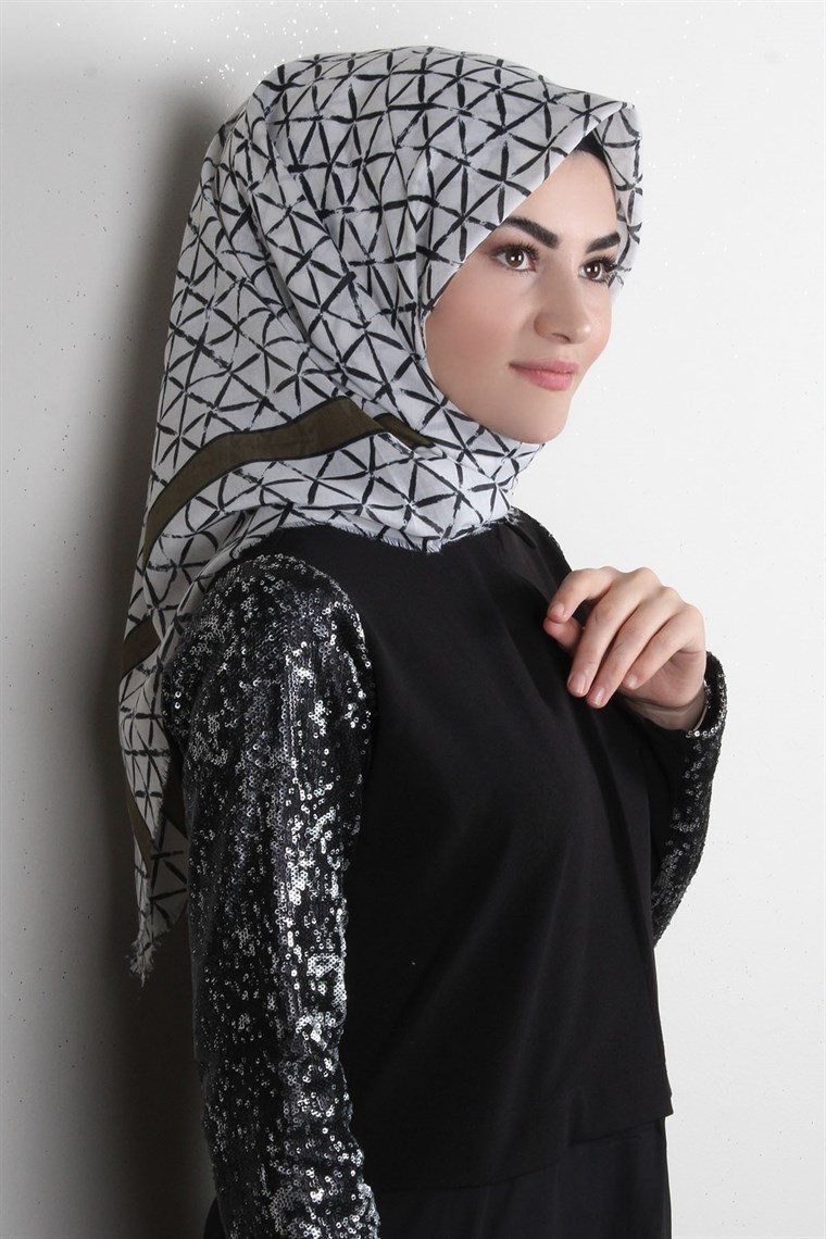 Coton Kare Eşarp 1214-76