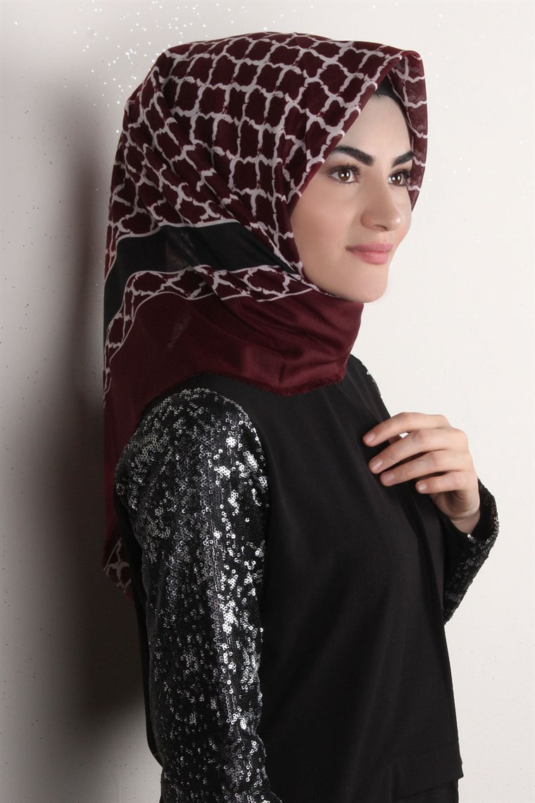 Coton Kare Eşarp 1214-87