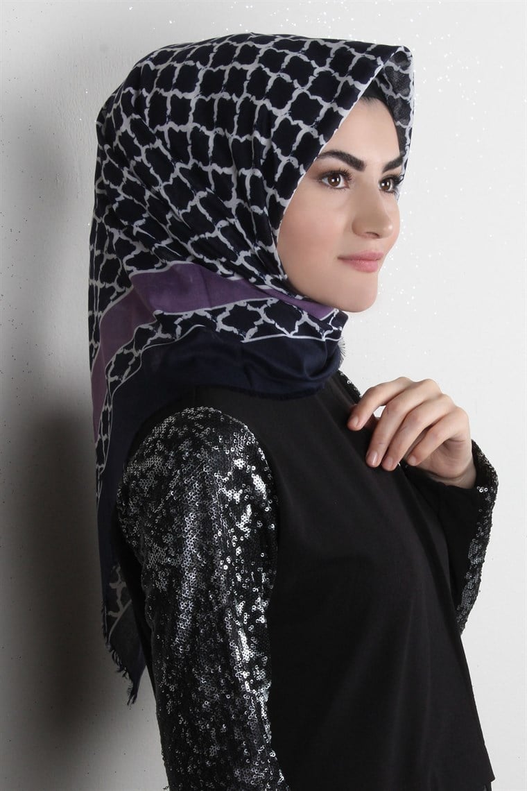 Coton Kare Eşarp 1215-10