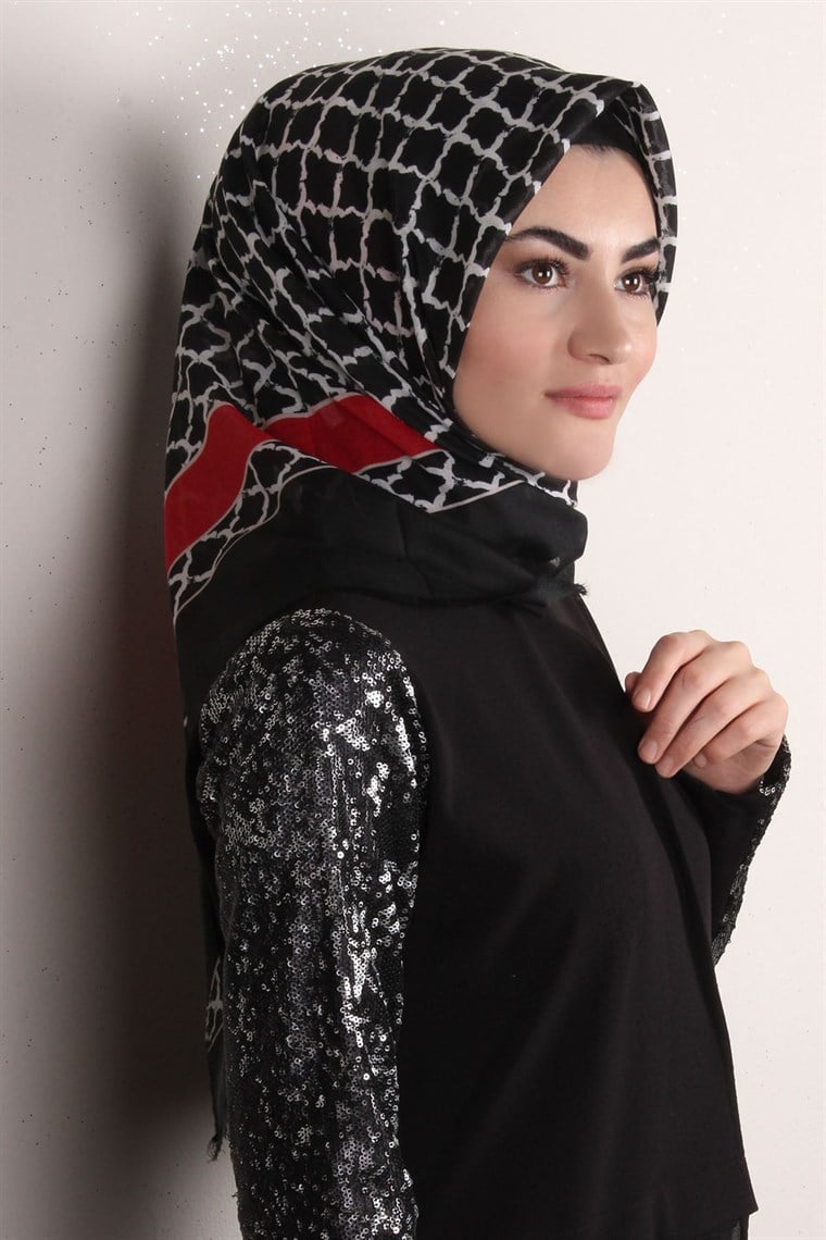 Coton Kare Eşarp 1215-11