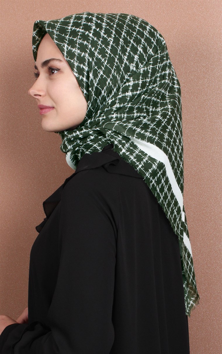 Coton Kare Eşarp 1215-13