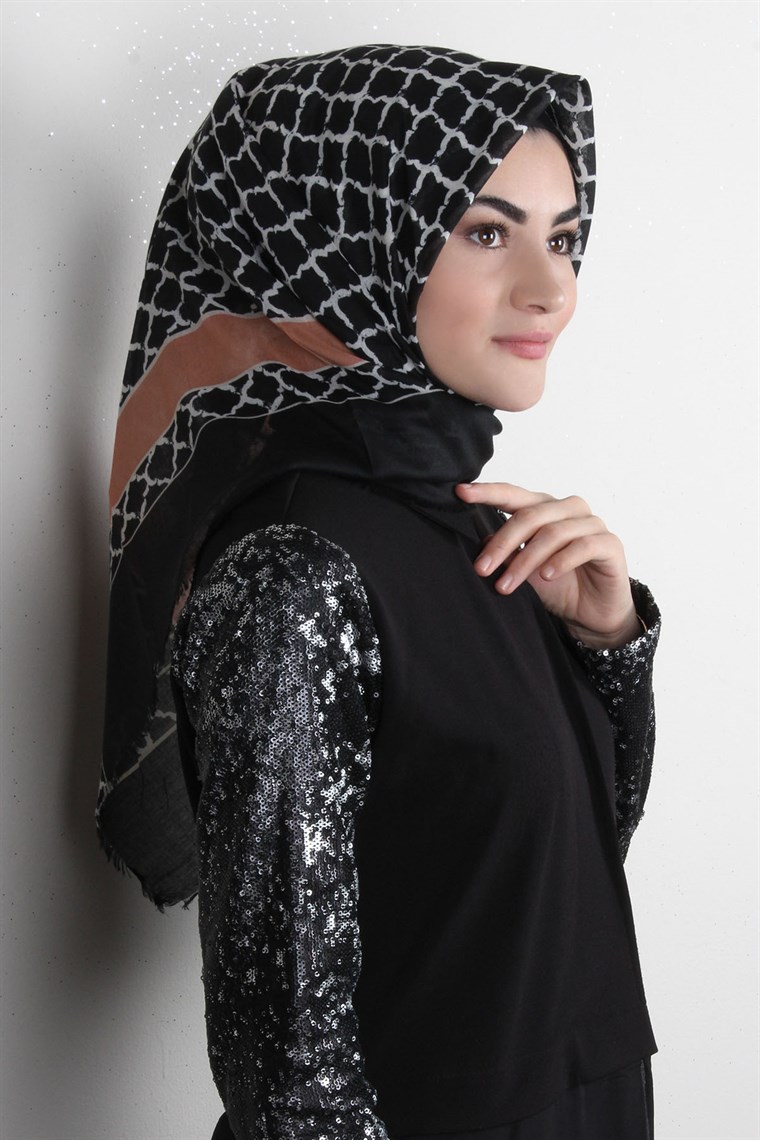 Coton Kare Eşarp 1215-15