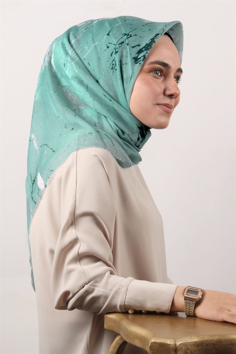 Coton Kare Eşarp 1215-4