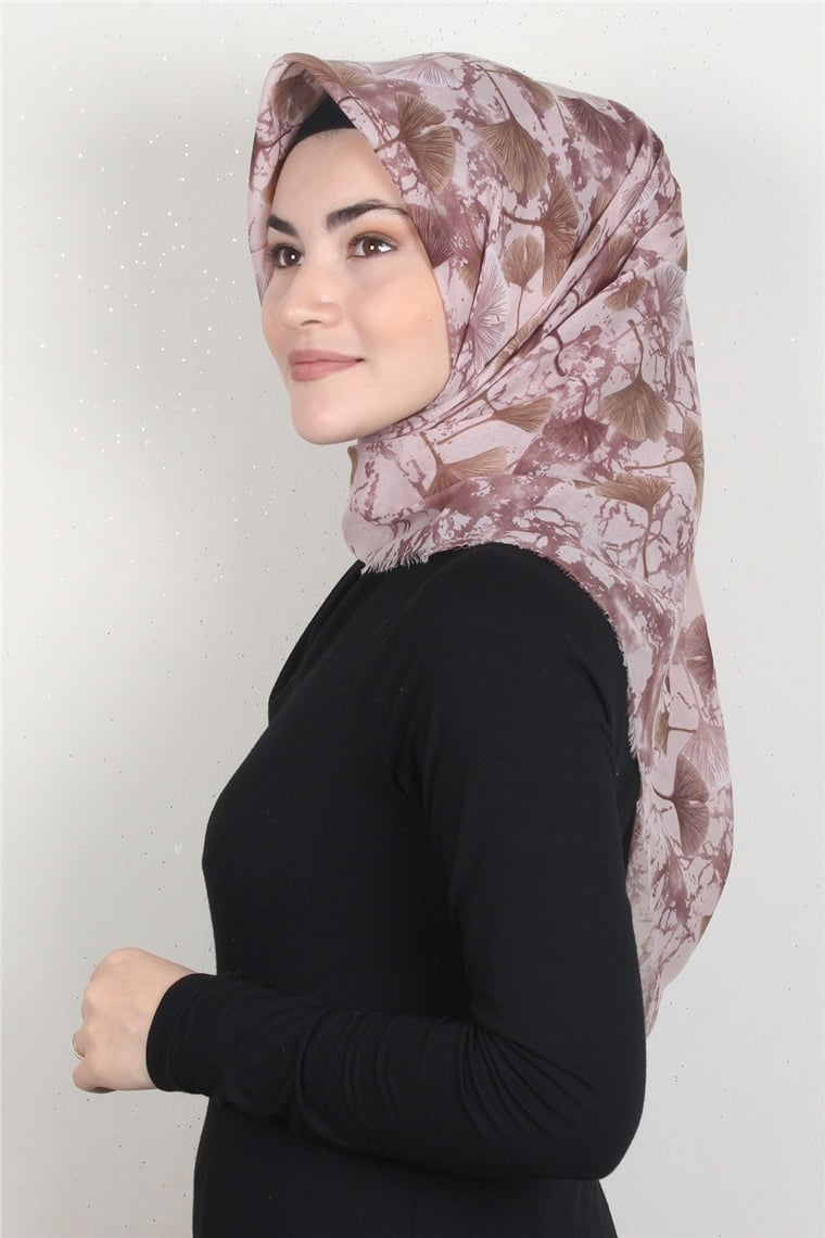 Coton Kare Eşarp 1672-1  Vizon