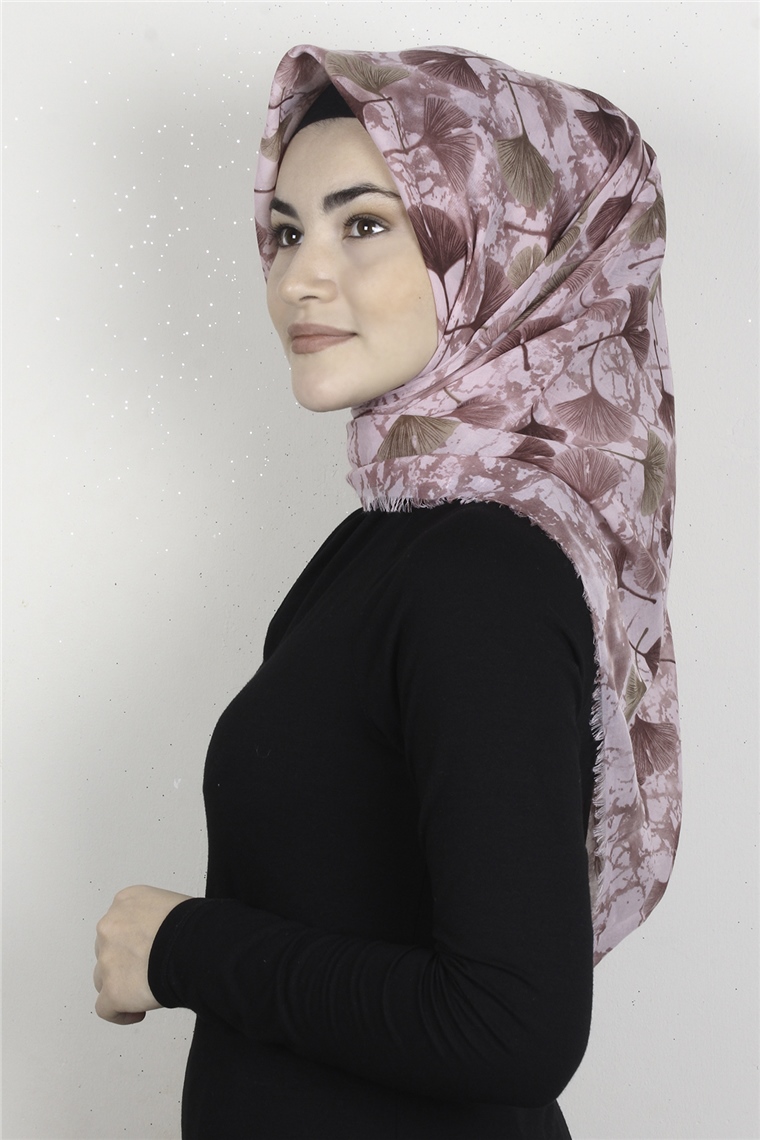 Coton Kare Eşarp 1672-3 Pembe