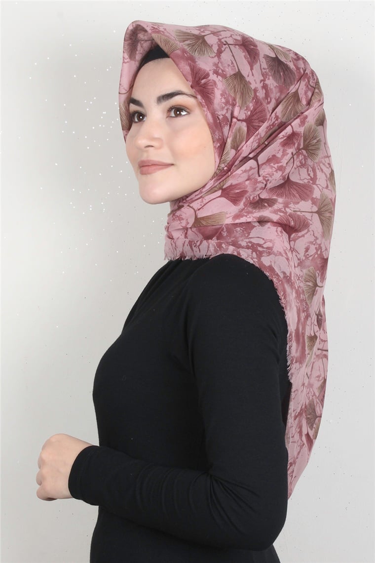 Coton Kare Eşarp 1672-4 Pudra