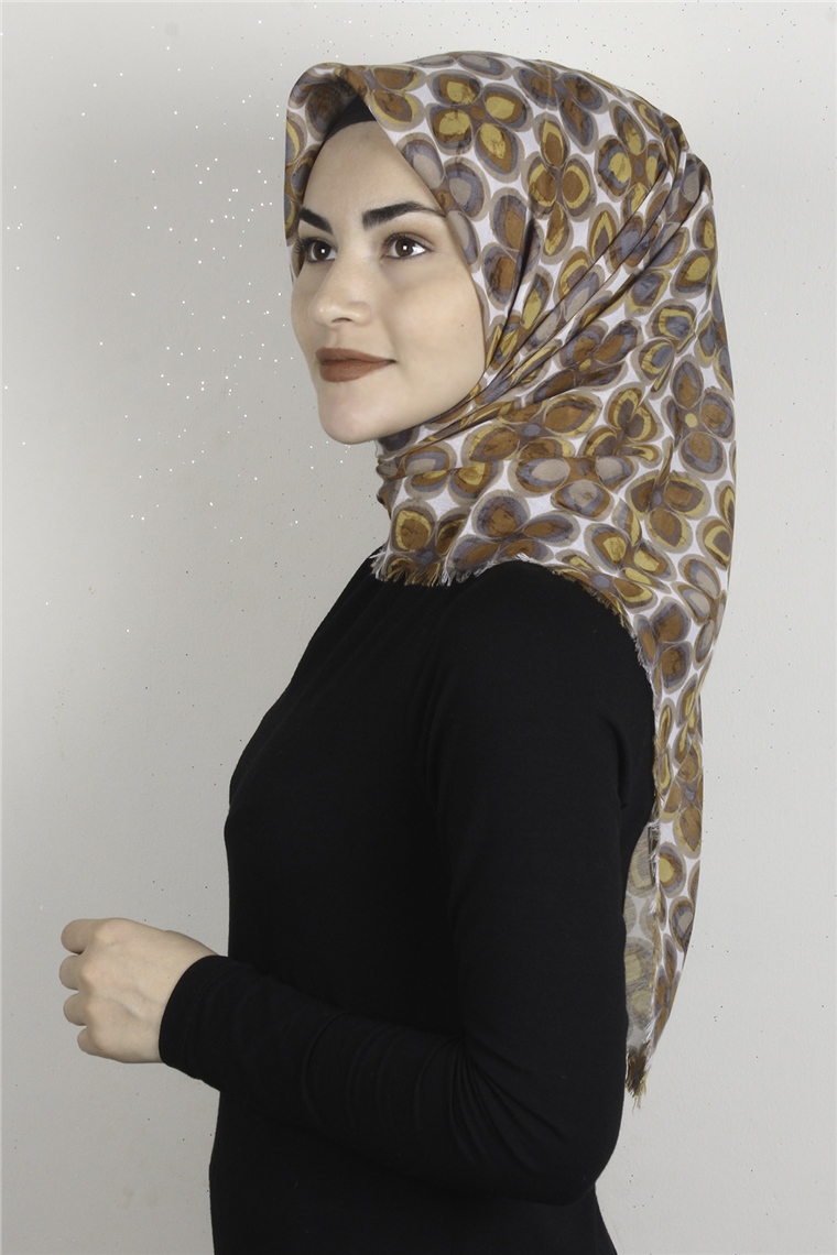 Coton Kare Eşarp 1676-10