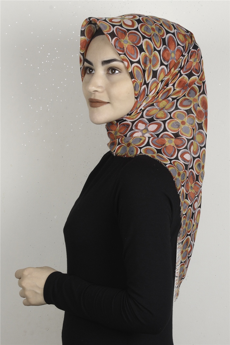 Coton Kare Eşarp 1676-11