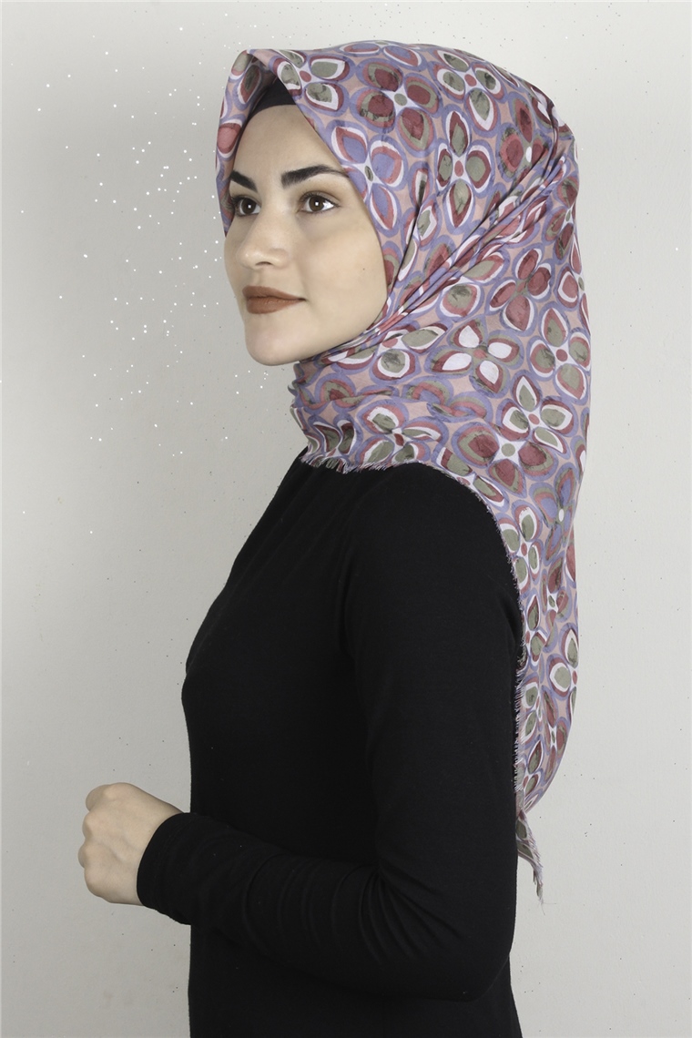 Coton Kare Eşarp 1676-14