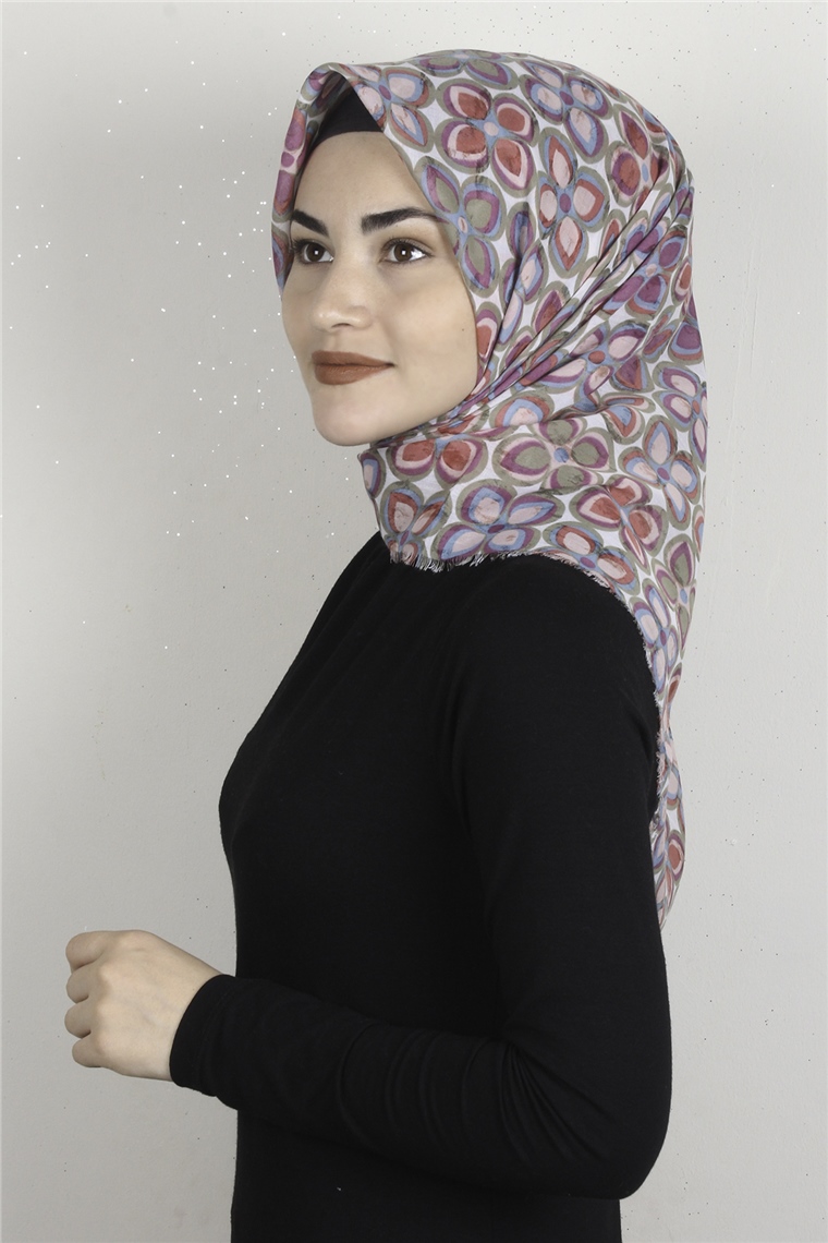 Coton Kare Eşarp 1676-16