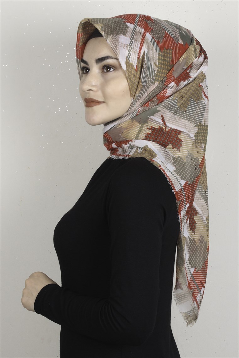 Coton Kare Eşarp 1677-11