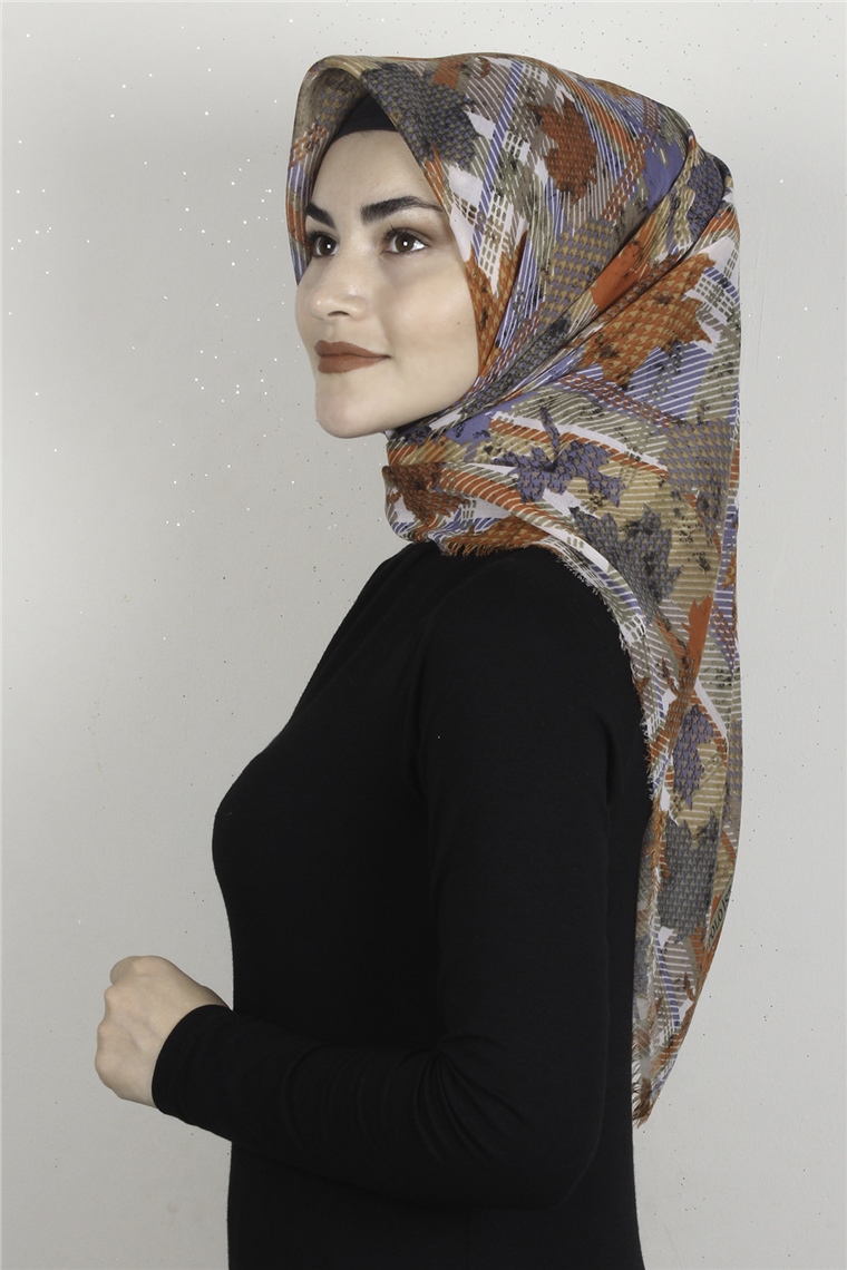 Coton Kare Eşarp 1677-3